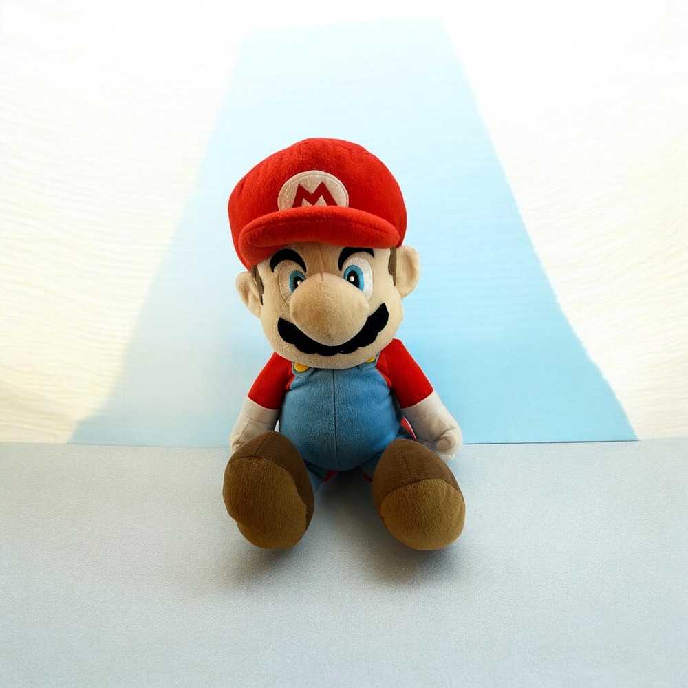 Nintendo Super Mario Plush Backpack‎ Kids 15in Red Blue Excellent Video Game Toy
